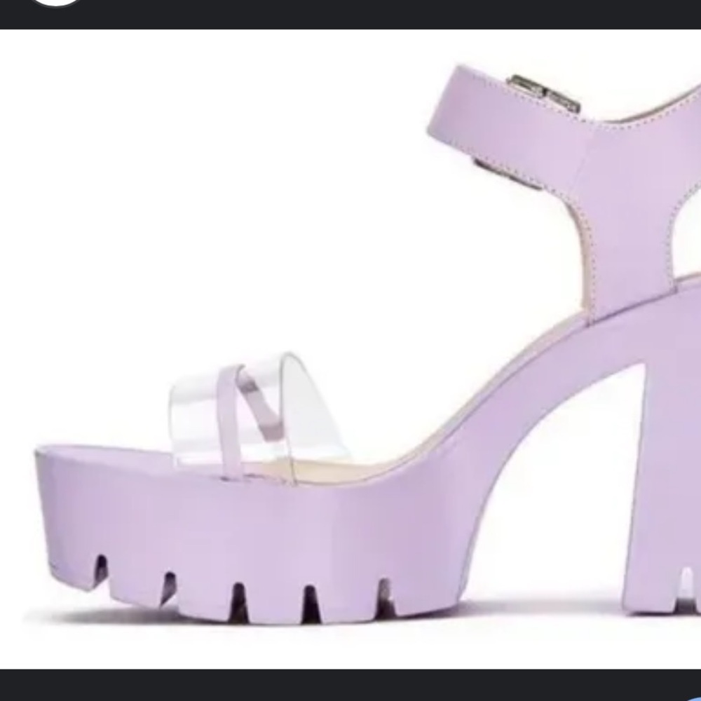 ANDREA Chunky Platform Sandals – Lavender + Clear Straps – Size 9 – EUC - Picture 2 of 11